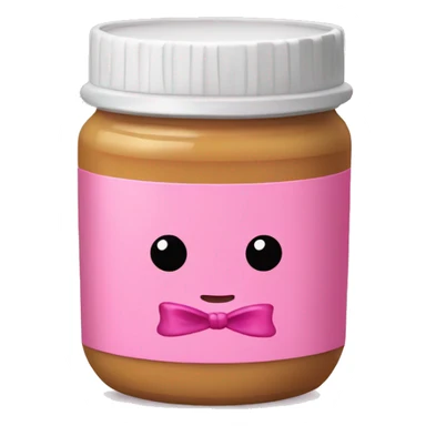 Peanut butter jar with pink bow on it sticker