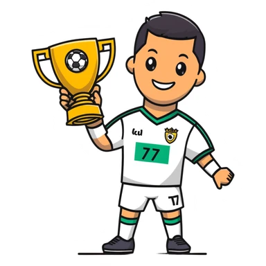 Ronaldo smiling with soccer trophy sticker