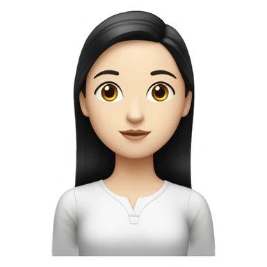 A white girl with straight black hair revising for her French A-levels sticker