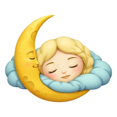 sleeping moon with closed eyes and zzz sticker