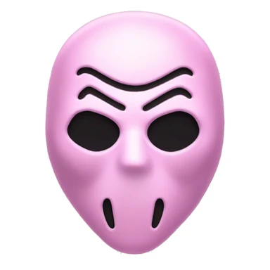 Pink ghostface killer mask with heart shaped eyes sticker