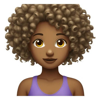 Curly hair girl by a pool sticker