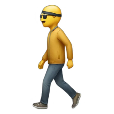 blind human walking sticker