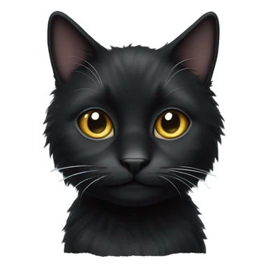 fluffy black cat with white spot on nose sticker