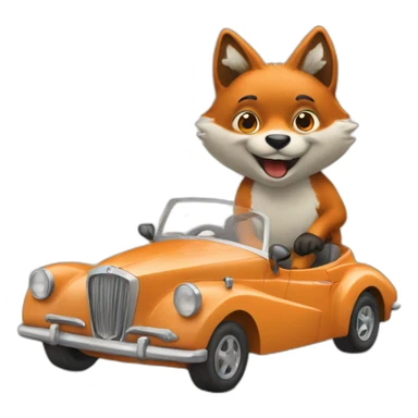 Renard en voiture sticker