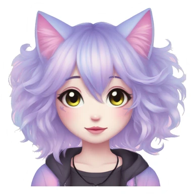 Cute Edgy Pastel Gradient Beautiful Anime Emo CatLady sticker