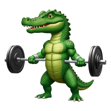 weightlifting crocodile sticker