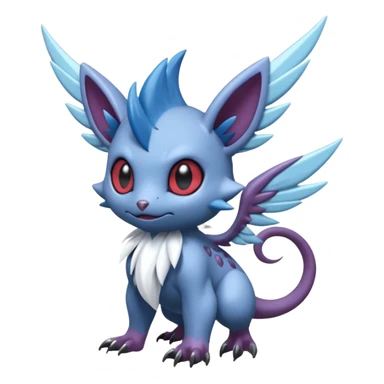 Elemental plum-plumed dark dusky mechanica fairy-like fantasy epic rare Glalie-Sneasel-Togetic-Pokémon-Fakémon-hybrid-creature sticker