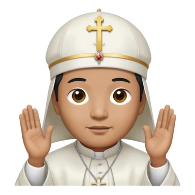 Black Asian pope sticker