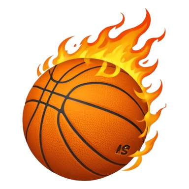 a flaming basketball sticker