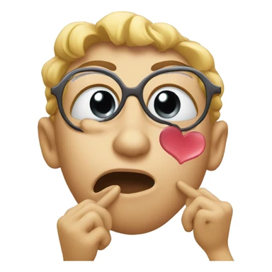 face throwing a kiss with heart sticker