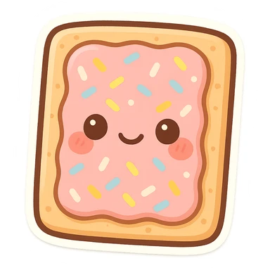 Cute-chibi-poptart, blushing cheeks, cartoon style sticker