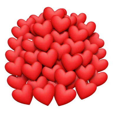 a pile of red hearts sticker