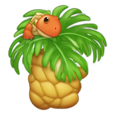 Tortue mange palmier sticker