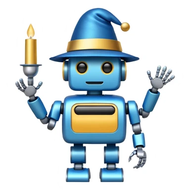 Robot azul navideño sticker