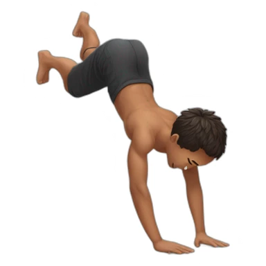 boy in handstand push up sticker