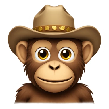 monkey with cowboy hat sticker