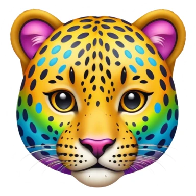 Leopard  with rainbow spots  sticker