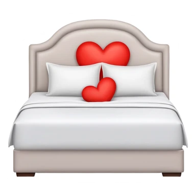 bed with a large red heart replacing the headboard sticker