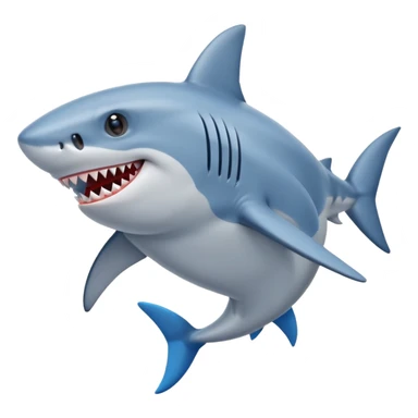 A shark with blue shoes on it's feet sticker