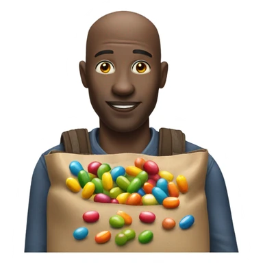 bald african holding skittles sticker