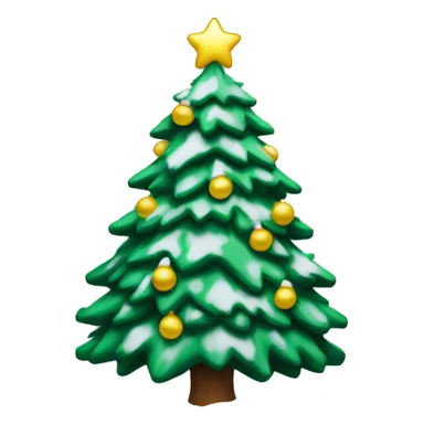 christmas tree with snow on it  sticker