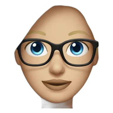Mom with white Blonde hair blue eyes black glasses sticker