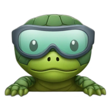 Tortue avec masque sticker