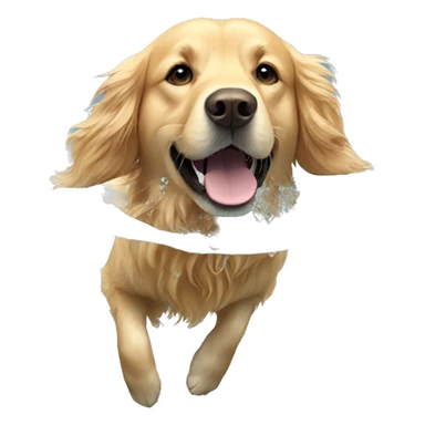 golden retriever swimming sticker