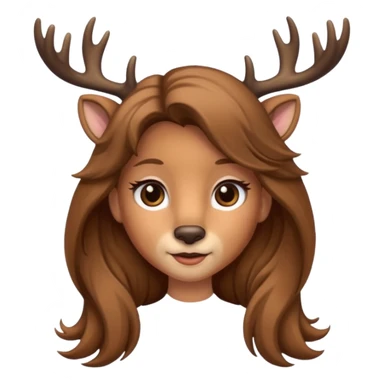 long haired female deer sticker
