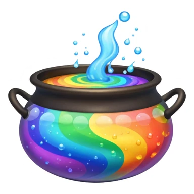 rainbow potion in a cauldron sticker