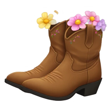 cowboy boots with flowers coming out of the top sticker