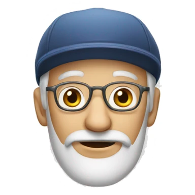 old man with cap sticker