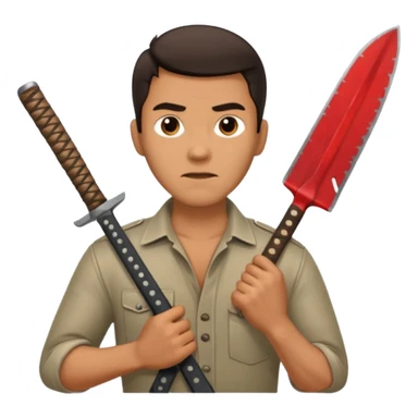 Un señor guapo con un machete sticker