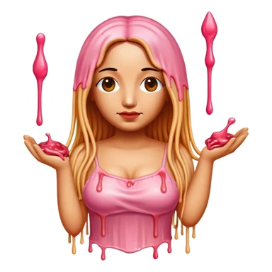  SPAM meat melted pink dripping sauce spaghetti dress monalisa portrait sticker