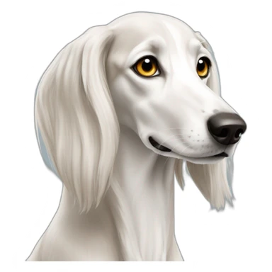 white saluki sticker