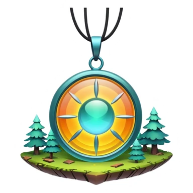 Abstract solarpunk amulett matte glass colorful clearing - an open space in a forest, light, spacious, minimal. sticker