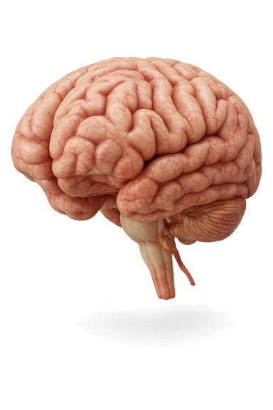 cervello umano anatomico in 3d, iperrealistica in 3d sticker