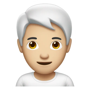 white skin asian man holding pillow sticker