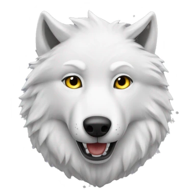 white wolf christmas with dark piny eyes sticker