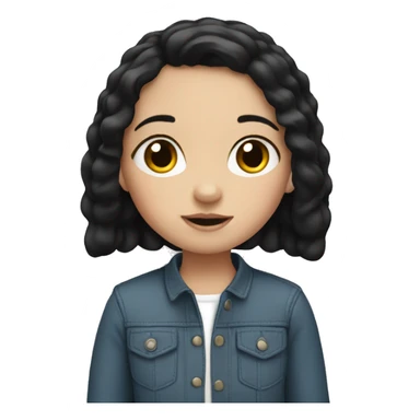 little white girl with black hair sticker