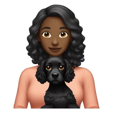 Black woman holding black cocker spaniel sticker