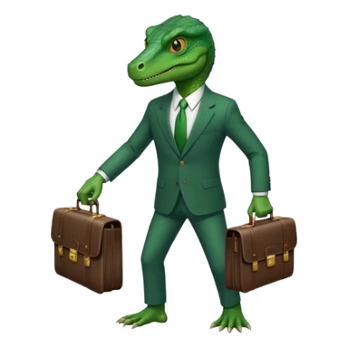 capitalist reptilian in a suit holding a briefcase sticker