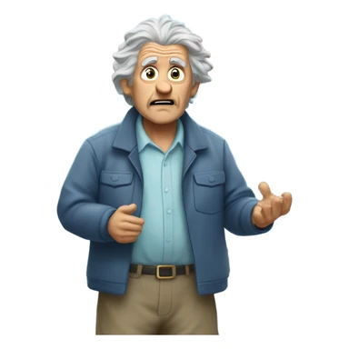 Old man panicking at a car wash sticker