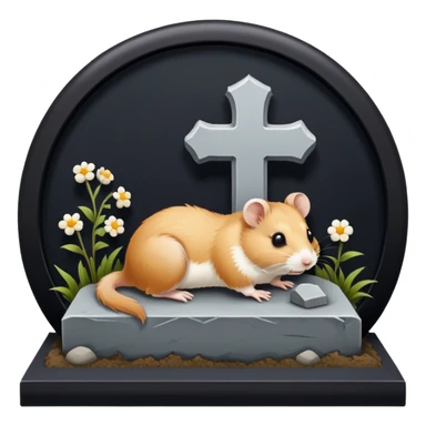 A dead hamster on a grave sticker