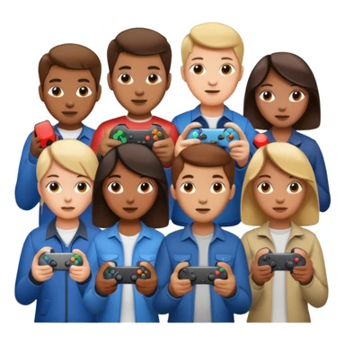 game controller for multiplayer session with people sticker