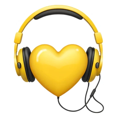 yellow heart with headphones sticker