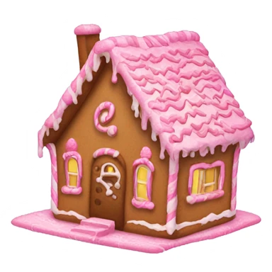 Broken pink gingerbread house sticker