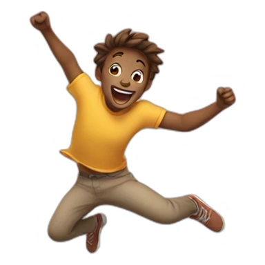 Excited jumping sticker