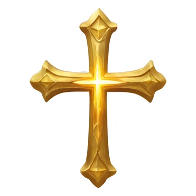 Une croix dorée et lumineuse des cieux sticker